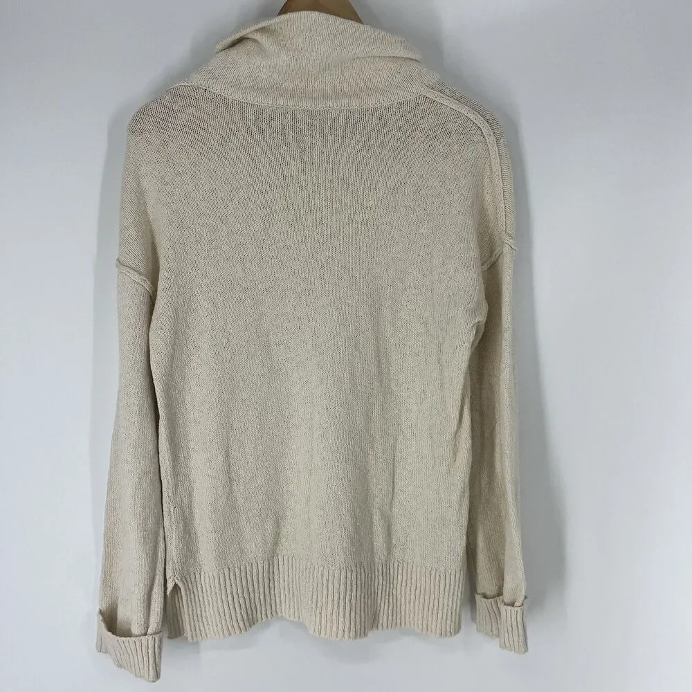 Soft Surroundings Sweater Size XS Ivory Vida Cowl Neck Knit Beach Dolman Sleeve